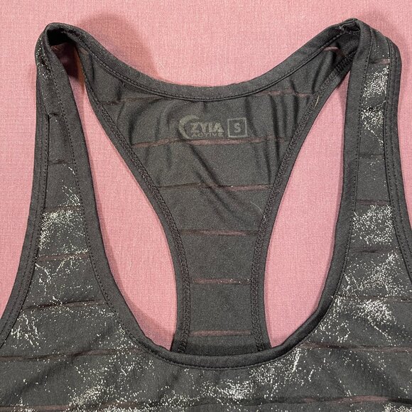 Zyia Active Black Reflective Havana Tank top/ Racerback - Size Small - Picture 2 of 4
